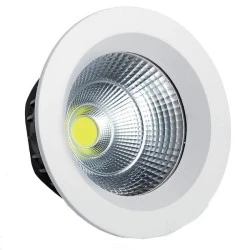 Led φωτιστικό χωνευτό Cob σε λευκό χρώμα Φ230mm 6500K με γωνία δέσμης 60° 55W 6600Lm