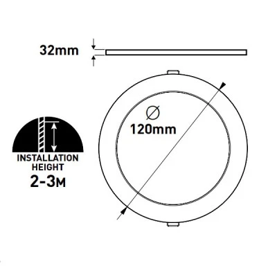 Led panel slim φωτιστικό επίτοιχο στρογγυλό Φ120mm 6W ψυχρό φως 6500k 540lm δέσμης 120° IP44 Led panel slim φωτιστικό επίτοιχο στρογγυλό Φ120mm 6W ψυχρό φως 6500k 540lm δέσμης 120° IP44