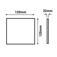 Led panel slim λευκό τετράγωνο επίτοιχο 6W ενδιάμεσο φως 4000k 540lm δέσμης 120° στεγανό IP44 30000h