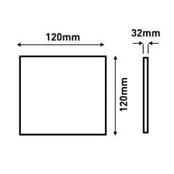 Led panel slim λευκό τετράγωνο επίτοιχο 6W ψυχρό φως 6500k 540lm δέσμης 120° στεγανό IP44 30000h