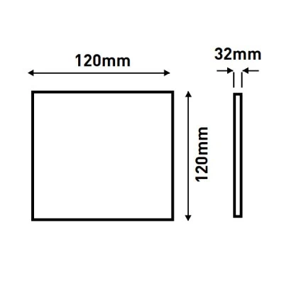 Led panel slim λευκό τετράγωνο επίτοιχο 6W ψυχρό φως 6500k 540lm δέσμης 120° στεγανό IP44 30000h