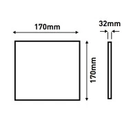 Led panel slim λευκό τετράγωνο επίτοιχο 12W ενδιάμεσο λευκό φως 4000k 1080lm στεγανό IP44