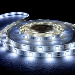 Ταινία led cob 5m 10W 24V ψυχρό λευκό φως 6500k μη στεγανή IP20 ιδανική για εσωτερική χρήση