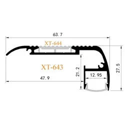 Προφίλ εξωτερικό για σκάλα 2000x63,7x27,5mm plus με γωνία δέσμης 90° IP44