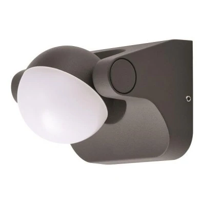 Led απλίκα με περιστρεφόμενη βάση 8W 114x105x90 3000K θερμό φως στεγανή IP54 σε σκούρο γκρι χρώμα