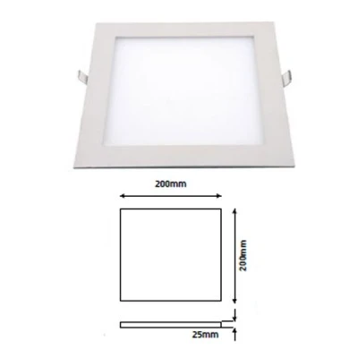 Led φωτιστικό slim χωνευτό 200x200mm τετράγωνο σε λευκό χρώμα και θερμό φως 3000K 1100Lm Led φωτιστικό slim χωνευτό 200x200mm τετράγωνο σε λευκό χρώμα και θερμό φως 3000K 1100Lm