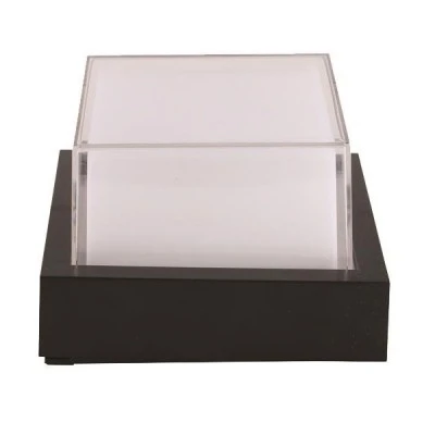 Led απλίκα τετράγωνη 12W 220-240V 160x160x100 3000K θερμό φως στεγανή IP65 σε μαύρο χρώμα