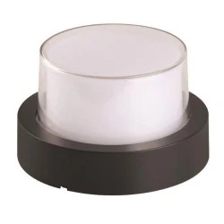 Led απλίκα στρόγγυλη 12W 220-240V Φ169x100mm 3000K θερμό φως στεγανή IP65 μαύρο χρώμα