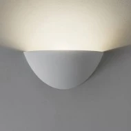 Απλίκα τοίχου οβάλ γύψινη για λάμπα Ε14 max 6W 310x95x125mm σε λευκό χρώμα