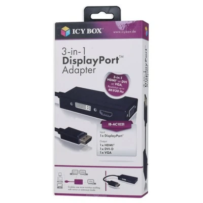 Αντάπτορας 3-σε-1 IB-AC1031 από DisplayPort 1.2 σε HDMI DVI-D ή VGA 0.15m