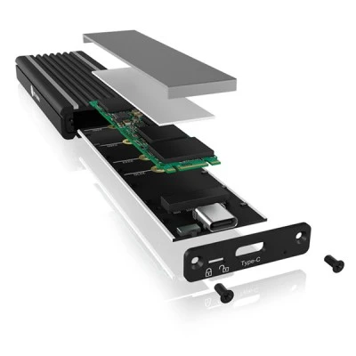Εξωτερική θήκη αλουμινίου IB-1824ML-C31 με write protection για σκληρούς δίσκους M.2 NVMe SSD