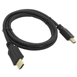 Καλώδιο σύνδεσης υπολογιστή με τηλεόραση HDMI σε μαύρο χρώμα με μήκος 1m