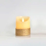 Κερί μπαταρίας 7,5x10cm με σχοινί ιβουάρ κίνηση στη φλόγα και χρονοδιακόπτη Κερί μπαταρίας 7,5x10cm με σχοινί ιβουάρ κίνηση στη φλόγα και χρονοδιακόπτη