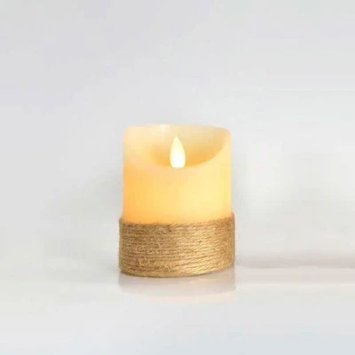 Κερί μπαταρίας 7,5x10cm με σχοινί ιβουάρ κίνηση στη φλόγα και χρονοδιακόπτη Κερί μπαταρίας 7,5x10cm με σχοινί ιβουάρ κίνηση στη φλόγα και χρονοδιακόπτη