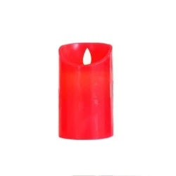 Διακοσμητικό κερί μπαταρίας κόκκινο 7,5x12,5cm με κίνηση στη φλόγα και timer εσωτερικού χώρου IP20