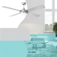 Ανεμιστήρας οροφής με 1 φως σατινέ Φ132cm ισχύος 70W 230V με κοντρόλ και 3 ταχύτητες 180rpm