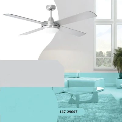 Ανεμιστήρας οροφής με 1 φως σατινέ Φ132cm ισχύος 70W 230V με κοντρόλ και 3 ταχύτητες 180rpm