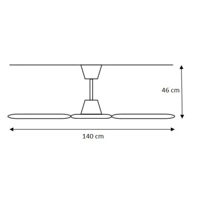 Ανεμιστήρας οροφής Φ140cm 80W 230V λευκός με 5 ταχύτητες βιομηχανικού τύπου