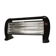 Θερμάστρα χαλαζία 1200W με ενδεικτική λυχνία λειτουργίας σε μαύρο χρώμα για χώρους εώς 19m²