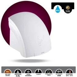 Στεγνωτήρας χεριών 1800W 220-240V 60dB λευκός πλαστικός με χρονοδιακόπτη