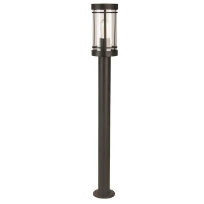 Κολωνάκι δαπέδου μεταλλικό 105x105x800mm για λάμπες E27 στεγανό IP44 σε μαύρο χρώμα