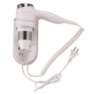 Σεσουάρ για ξενοδοχεία ισχύος 1500W 220-240V με πρίζα & προστασία υπερθέρμανσης σε λευκό χρώμα