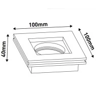 Σποτ γύψινο τετράγωνο μονό GU10 Φ100x100x40mm εσωτερικού χώρου μη στεγανό IP20