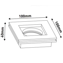 Σποτ γύψινο τετράγωνο μονό GU10 Φ100x100x40mm εσωτερικού χώρου μη στεγανό IP20