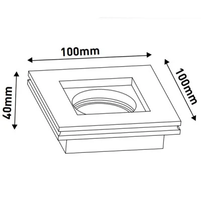 Σποτ γύψινο τετράγωνο μονό GU10 Φ100x100x40mm εσωτερικού χώρου μη στεγανό IP20