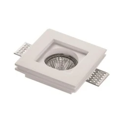 Σποτ γύψινο τετράγωνο μονό GU10 Φ100x100x40mm εσωτερικού χώρου μη στεγανό IP20