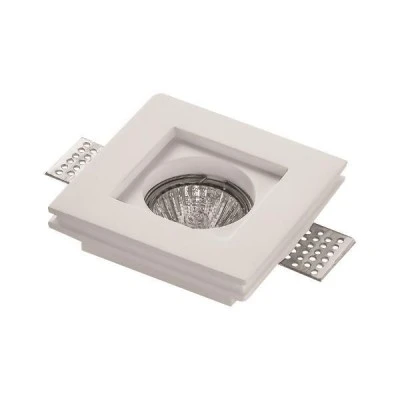 Σποτ γύψινο τετράγωνο μονό GU10 Φ100x100x40mm εσωτερικού χώρου μη στεγανό IP20