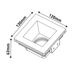 Γύψινο σποτ τετράγωνο GU10 120x120x62mm λευκό μη στεγανό IP20