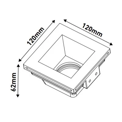 Γύψινο σποτ τετράγωνο GU10 120x120x62mm λευκό μη στεγανό IP20