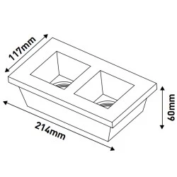 Γύψινο σποτ διπλό GU10 214x117x60mm εσωτερικού χώρου μη στεγανό IP20