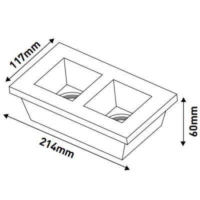 Γύψινο σποτ διπλό GU10 214x117x60mm εσωτερικού χώρου μη στεγανό IP20