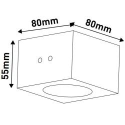 Σποτ γύψινο τετράγωνο μονό GU10 Φ80x80x55mm εσωτερικού χώρου μη στεγανό IP20