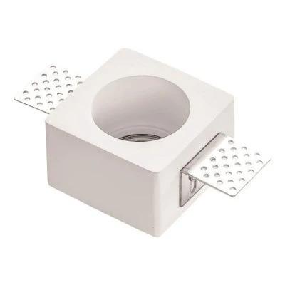 Σποτ γύψινο τετράγωνο μονό GU10 Φ80x80x55mm εσωτερικού χώρου μη στεγανό IP20