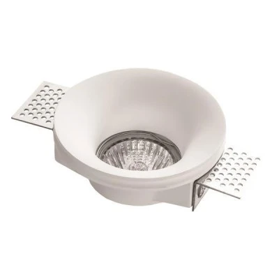 Σποτ γύψινο στρογγυλό μονό GU10 Φ100x40mm εσωτερικού χώρου μη στεγανό IP20