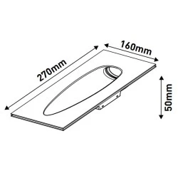 Γύψινο σποτ led παραλληλόγραμμο 270x160x50mm 1W θερμό φως 3000k 80lm μη στεγανό IP20