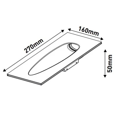 Γύψινο σποτ led παραλληλόγραμμο 270x160x50mm 1W θερμό φως 3000k 80lm μη στεγανό IP20