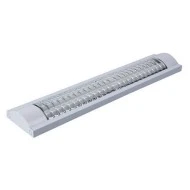 Φωτιστικό κενό οβάλ με γρίλιες για 2 λάμπες LED TUBE T8 120cm με τροφοδοσία στο 1 άκρο