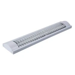 Φωτιστικό κενό οβάλ με γρίλιες για 2 λάμπες LED TUBE T8 120cm με τροφοδοσία στο 1 άκρο