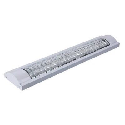 Φωτιστικό κενό οβάλ με γρίλιες για 2 λάμπες LED TUBE T8 120cm με τροφοδοσία στο 1 άκρο Φωτιστικό κενό οβάλ με γρίλιες για 2 λάμπες LED TUBE T8 120cm με τροφοδοσία στο 1 άκρο
