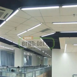 Φωτιστικό κενό οβάλ με γρίλιες για 2 λάμπες LED TUBE T8 120cm με τροφοδοσία στο 1 άκρο