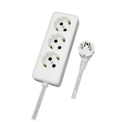 Πολύπριζο 3 θέσεων με καλώδιο διατομής 3x1,5mm 3m  με γείωση