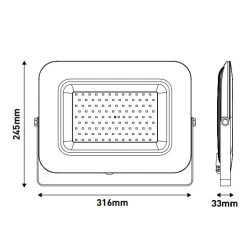 Προβολέας led smd 100W 220-240V ενδιάμεσο λευκό φως 4000k 11000lm βάση 360° στεγανός IP65