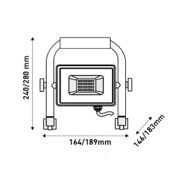 Φορητός προβολέας led smd 30W 220-240V ενδιάμεσο λευκό φως 4000k 2400lm δέσμης 120° IP65