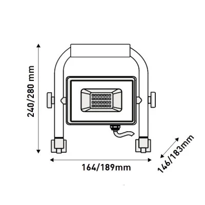 Φορητός προβολέας led smd 30W 220-240V ενδιάμεσο λευκό φως 4000k 2400lm δέσμης 120° IP65