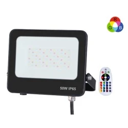 Προβολέας LED 50W SMD RGBW 220-240V IP65 μαύρος σειρά PLUS