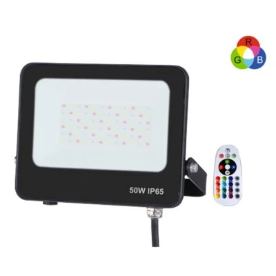 Προβολέας LED 50W SMD RGBW 220-240V IP65 μαύρος σειρά PLUS Προβολέας LED 50W SMD RGBW 220-240V IP65 μαύρος σειρά PLUS